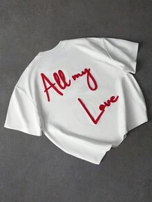 PAVTROS Plus Size Men's Letter Print Casual Round Neck Short Sleeve T-Shirt, Summer - White - View 5