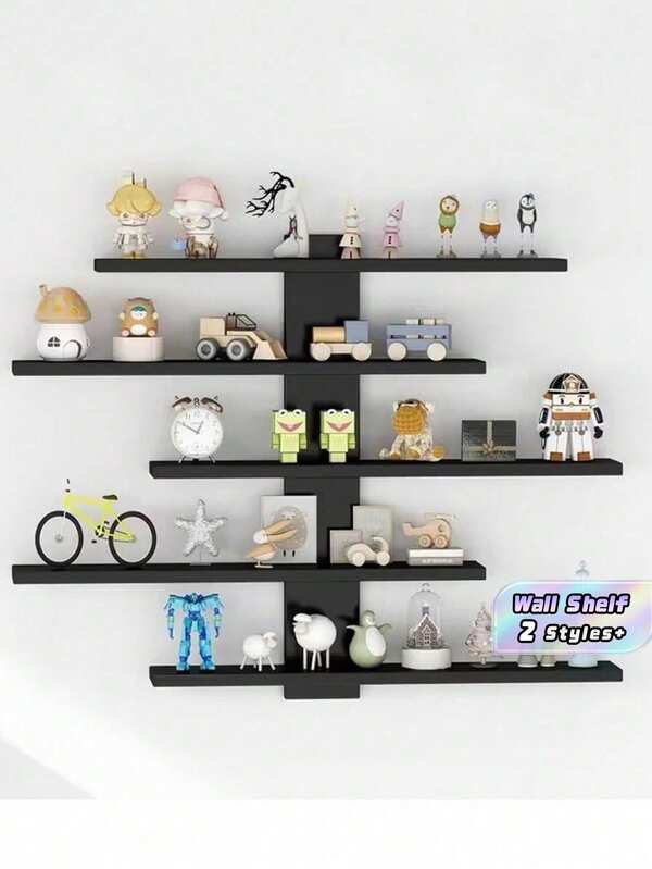 1 pieza Estantería de pared de tablero de fibra multicapa, organizador de espacio multifuncional para decoración del hogar, para estatuas, figuras coleccionables, adornos, hermoso y práctico regalo de organización de pared para el hogar