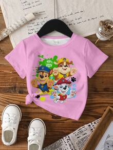 SHEIN | PAW Patrol 女童圆领短袖休闲T恤 - 白色 - 查看 7