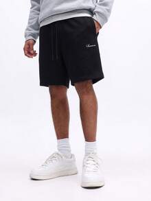 SUMWON Casual Pull On Drawstring Shorts Relaxed Fit Black Summer Beach Vacation Everyday Wear Comfortable Lounge - Black - View 4