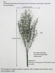 1 bông hoa baby's breath giả bằng nhựa, dài 14,57 inch, màu trắng, có 5 nhánh, thích hợp cho đám cưới, trang trí ngày lễ, cắm hoa, trang trí nhà cửa trong nhà, mọi mùa. - trắng - Xem 7
