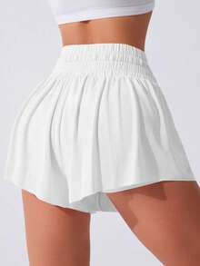 Sovereign Charm Women's Solid Color Drawstring Waist Pocket Casual Versatile Daily Wear Skirt Pants - White - View 2