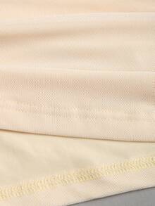 Sweetra Women's Elegant Fitted Romantic Pleated Halter Knit Dress - Apricot - View 4