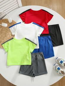 Set de 6 piezas de conjunto deportivo básico multicolor lindo para niño/niña, para primavera/verano - Multicolor - Ver 2