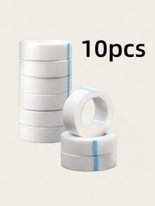 10 rollos de cinta adhesiva para extensiones de pestañas, parches transpirables y blancos debajo de los ojos, sin pelusa, cinta adhesiva para mapeo de pestañas, aislamiento, suministros profesionales de maquillaje para salón - Blanco - Ver 8
