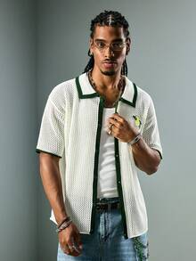 ROMWE MEN Street Life Sweater Rajut Motif Bunga Warna Kontras untuk Pria - MultiWarna - View 5