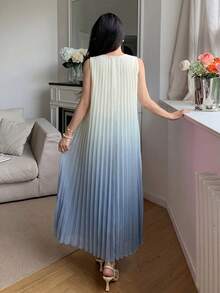 Feyla 女士渐变褶皱无袖宽松中长连衣裙 - 彩色 - 查看 3