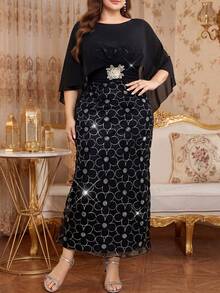 SHEIN Clasi 大码女装花卉刺绣图案圆领时尚约会派对连衣裙夏季连衣裙春季连衣裙节日连衣裙复活节连衣裙优雅连衣裙优雅派对连衣裙沙滩连衣裙婚礼宾客连衣裙女士婚礼派对连衣裙伴娘连衣裙毕业礼服母亲毕业礼服休闲连衣裙度假连衣裙节日连衣裙正式连衣裙花卉连衣裙大码女装紫色飘逸连衣裙优雅女装Florurora春夏优雅连衣裙花卉印花长裙女士泡泡袖连衣裙最新款连衣裙Zanzea女装大码Zanea女装婚礼宾客服装女士大码生日连衣裙 - 黑色 - 查看 3