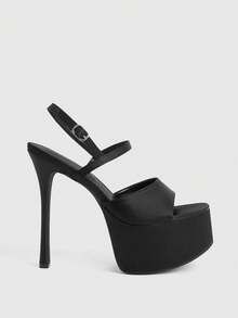 CUCCOO LuxiPop Women's Stiletto High-Heeled Platform Sandals Naked With Black Sandals, Nightclub Style Sexy Fashion Clothing, Nightclub Party Style, Suitable For Spring And Summer, Holiday Season 2000's Style, Holiday Atmosphere, Summer Wear, Travel Must-Have - Black 1 - View 1