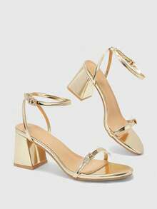 CUCCOO BIZCHIC Sandales à talons hauts mode femme - Doré - Voir 10