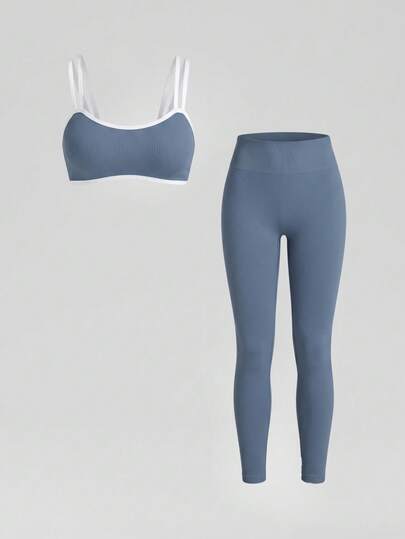 Sweetra Seamless Stretchy Yoga Fitness Set: Sports Bra & Shorts Workout Women Setwomen Workout Set Women Leggings Set Gym Women Outfit