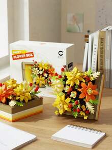 Adult DIY Bouquet Building Blocks, Creative High-Density Desktop Decoration Models, Handmade Style Relaxing Women's Gifts, Home Office Decorations - Multicolor - View 8