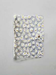 Bìa sổ tay A5 bằng nhựa PVC trong suốt, bìa sổ hình hoa cúc dễ thương. - Chất kết dính vỏ hoa cúc - Xem 10