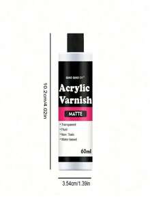Bộ sơn phủ acrylic đa năng 60/120/250ml - Chất phủ gốc nước với độ bóng và độ mờ, chống tia UV, chống nứt vỡ, thích hợp cho các tác phẩm nghệ thuật trên gỗ, đất sét, giấy, kim loại, nhựa, da và vải. - trắng - Xem 16