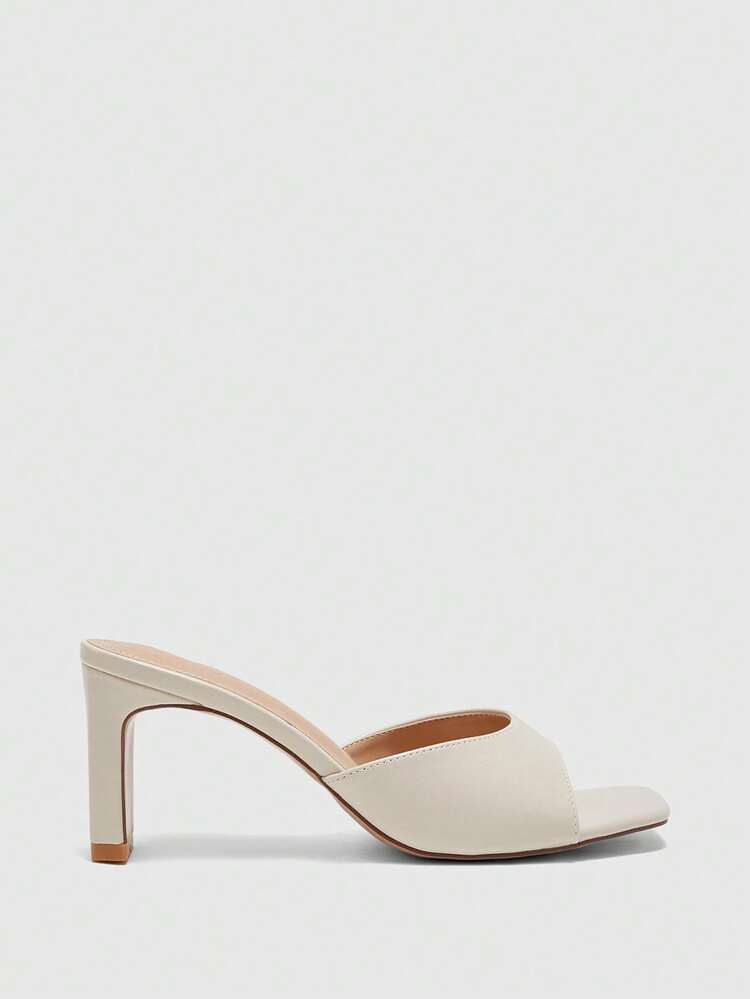 CUCCOO BIZCHIC Women Shoes Women's New European And American Simple Fashion French High Heel Color Scheme Cloth High Heel Thin Square Heel One Piece Slip-On Light, PU Fabric Versatile, Suitable For Commuting, Dating, Parties, Holidays And Weddings And Other Occasions, Is The Ideal Spring And Spring Break, Easter Shoes. Summer Shoes