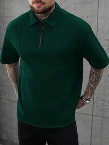 Manfinity CasualCool Áo Polo nam thiết kế phối mảnh, thời trang và đa năng, phù hợp mặc hàng ngày. - màu xanh lá - Xem 6