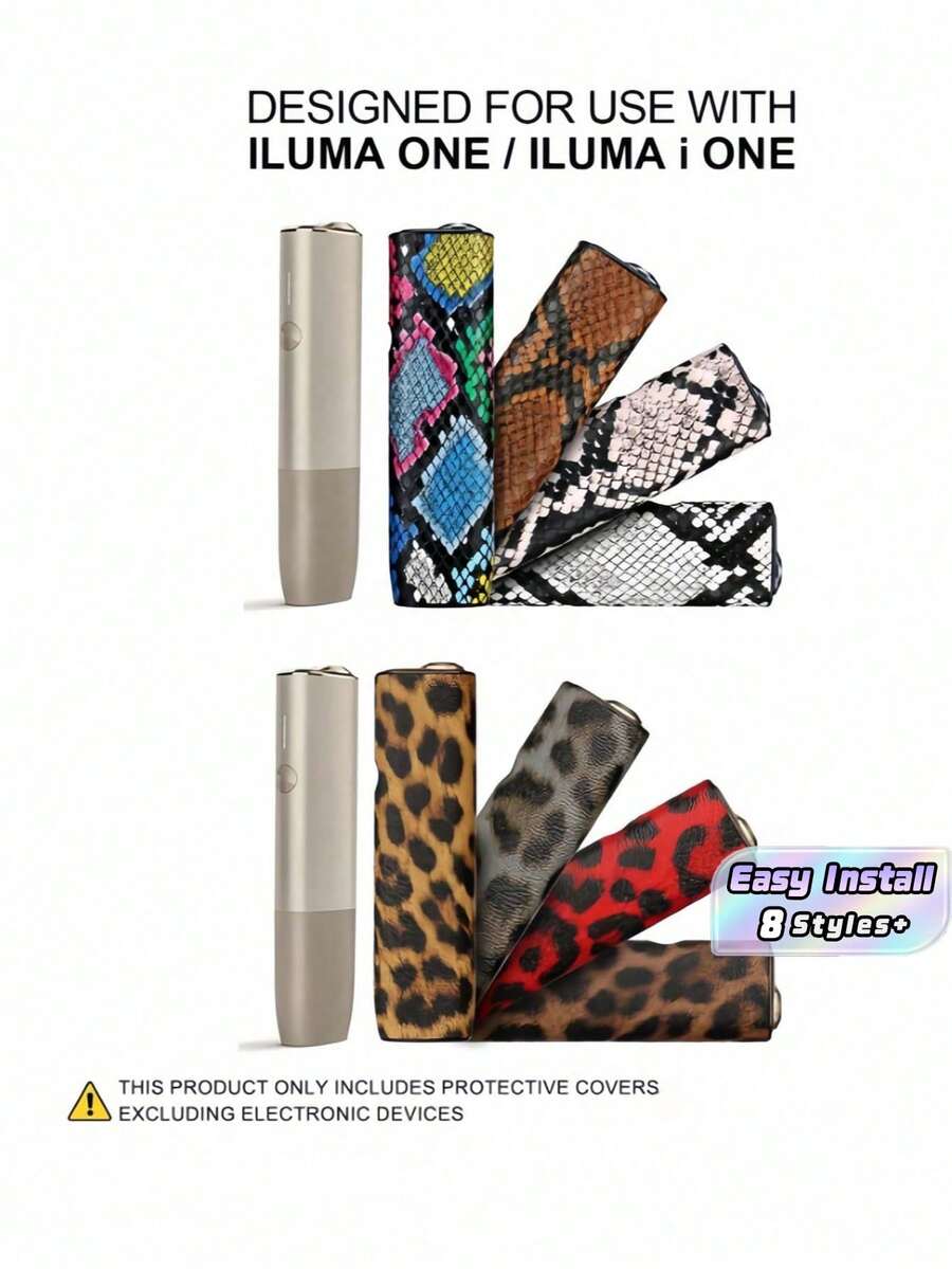 1 pieza Estuche de protección contra caídas de 12 * 3,5 cm adecuado para IQOS ILUMA ONE, estuche protector adecuado para IQOS Iluma I One, accesorios de moda con estampado animal PU, completamente protegido, absorbe impactos, antideslizante - Multicolor - Ver 1