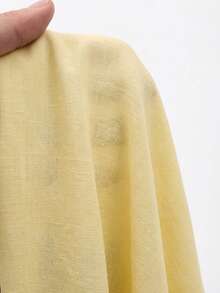 Livesso Camisa feminina casual de manga curta e modelagem solta, ideal para o escritório, passeios na cidade, primavera e verão. - Amarelo - Ver 10