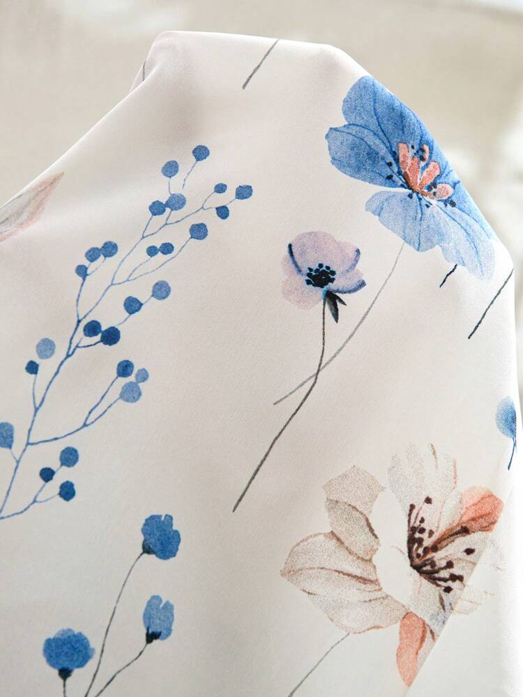 Women's Floral Print Round Neck Short Sleeve Top And Solid Color Skirt Elegant 2-Piece Set Summer Outfits For Women Going Out Outfits Elegant Women's Set Vacation Outfits Women Holiday Outfits For Women Two Piece Set For Women Skirt And Blouse Set Women's Two Piece Sets