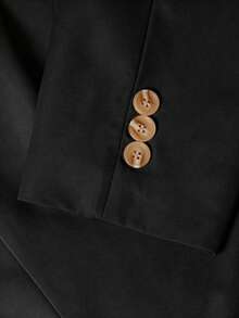 Manfinity Mode Bộ vest công sở nam mùa xuân/hè dành cho quý ông trưởng thành, gồm áo khoác và quần tây. - màu đen - Xem 6