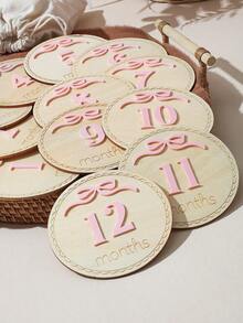 SHEIN Newborn Photography Set With Birth Certificate Plaque - Pink - View 4