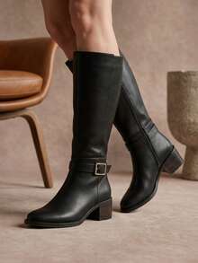 Women Knee-High Boots - Black - View 1