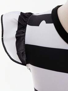 MINKOJA Sommer Mädchen Katzenohren Streifen Kostüme für Kinder Halloween Karneval Cosplay Kleid mit Haarband Outfit Kinder Fancy Geburtstags Party Verkleidung 4-8 Jahre - Schwarz - Übersicht 6