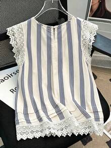 SHEIN Franclia Women Tops - Blue and White - View 2