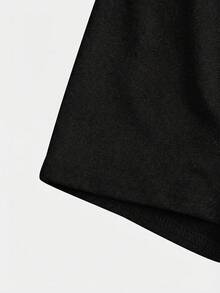 SHEIN Girlism 4件套少女休闲纯色高腰运动瑜伽短裤，春夏款 - 黑色 - 查看 7
