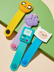 ADVENTURE TIME X SHEIN 卡通数据线收纳夹，旅行耳机充电线整理夹，家用多功能可爱绕线收纳器，适用于各种线缆收纳 - 彩色 - 查看 4