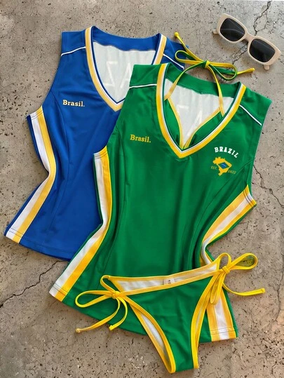 INAWLY Áo vest nữ không tay cổ chữ V phối màu đa năng, kiểu dáng thể thao, thích hợp cho đi làm hàng ngày, du lịch, dự tiệc và đi học.