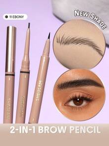 SHEGLAM Brows On Demand 2-In-1 眉筆-11 Ebony 品牌美妝化妝品 適合女士與女孩 - 11 Ebony - 查看 1