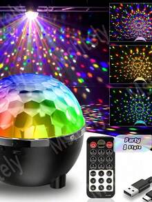 Mslitely 7 Colors LED Disco Ball Light With 0.8m USB Power Cord Power Supply With Remote Control And Sound Control, Perfect For Birthday Parties, Family Gatherings And Holidays! - Multicolor - View 2
