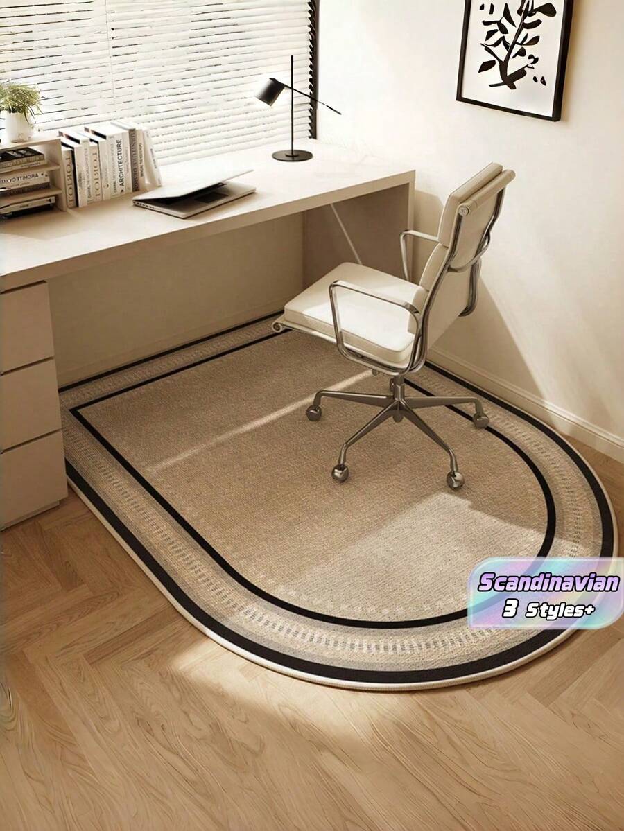1 pieza Alfombra de silla de terciopelo de cristal lavable con protección de suelo, aislamiento acústico y diseño antideslizante para decoración del hogar y oficina, ideas de regalo para la temporada navideña, estilo escandinavo imprescindible - Multicolor - Ver 1