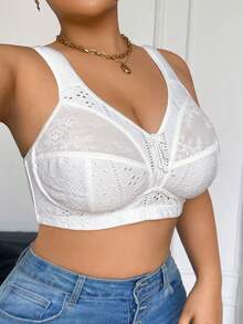 DesireSculpt Áo ngực không gọng cỡ lớn - trắng - Xem 7