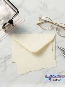 20 Piezas Juego de Tarjetas de Invitación y Sobres con 20 Tarjetas en Blanco Adicionales, Sobres Pequeños con Cierre Automático - Perfectos para Graduación, Boda, Baby Shower, Invitaciones y Tarjetas RSVP, Papelería Beige - Multicolor - Ver 1