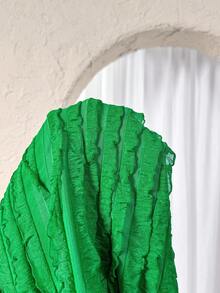 Glyssa Đầm dệt kim jacquard hở lưng cổ yếm gợi cảm - màu xanh lá - Xem 8