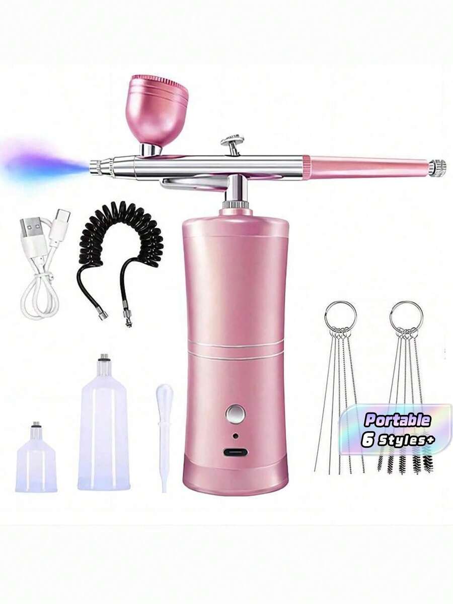 1 Set Of Portable  With Compressor Single Action Spray Gun For Nail Art Craft Cake Paint Gun Electric Acrylic Paint Spray Gun Painted Gun Model Coloring Model Spray Art  Set Tools