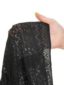 Vestido de playa con volantes de color liso para niña - Negro - Ver 5