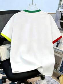 Manfinity Joysei Men's Rabbit, Fox, Cat, Deer IP Character Colorblock Round Neck T-Shirt - Multicolor - View 2