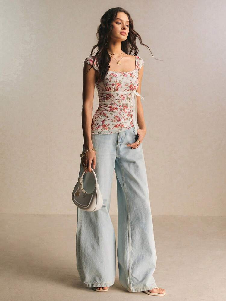 Poéselle Áo sơ mi nữ in hoa, kiểu dáng thường ngày, đa năng. - Nhiều màu - Xem 6