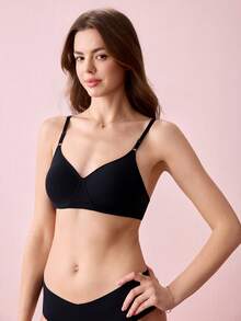 Bonmuse 3pcs/Set Women Comfortable Sleeping Soft Cup Wireless Bras, Solid Color Lingerie, Pajamasfor Summerfor Summer - Multicolor - View 8