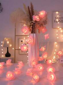 1PC 1.5M-10LED/3M-20LED Rose Battery Box String Light, Suitable For Indoor, Bedroom, Birthday, Wedding, Party Decoration,Autumn Decoration - Multicolor - View 12