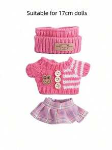 1PC Cute Fashion Daily Wear Outfit Set With Shoes Accessories For Mini Art Designer Doll Dress Up Gift – Soft Fabric Casual Clothes, Easy To Wear & Take Off, Perfect Replacement Costume For Small Collectible Figurines, Ideal Birthday Holiday Present & Room Display Decoration For Decorations Lovers - multicolor - View 11