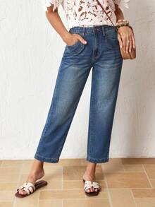 EMERY ROSE Quần jean skinny nữ đa năng, thích hợp mặc hàng ngày đi làm. - Màu xanh lam - Xem 6