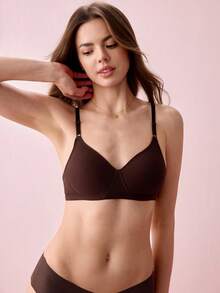 Bonmuse 3pcs/Set Women Comfortable Sleeping Soft Cup Wireless Bras, Solid Color Lingerie, Pajamasfor Summerfor Summer - Multicolor - View 6