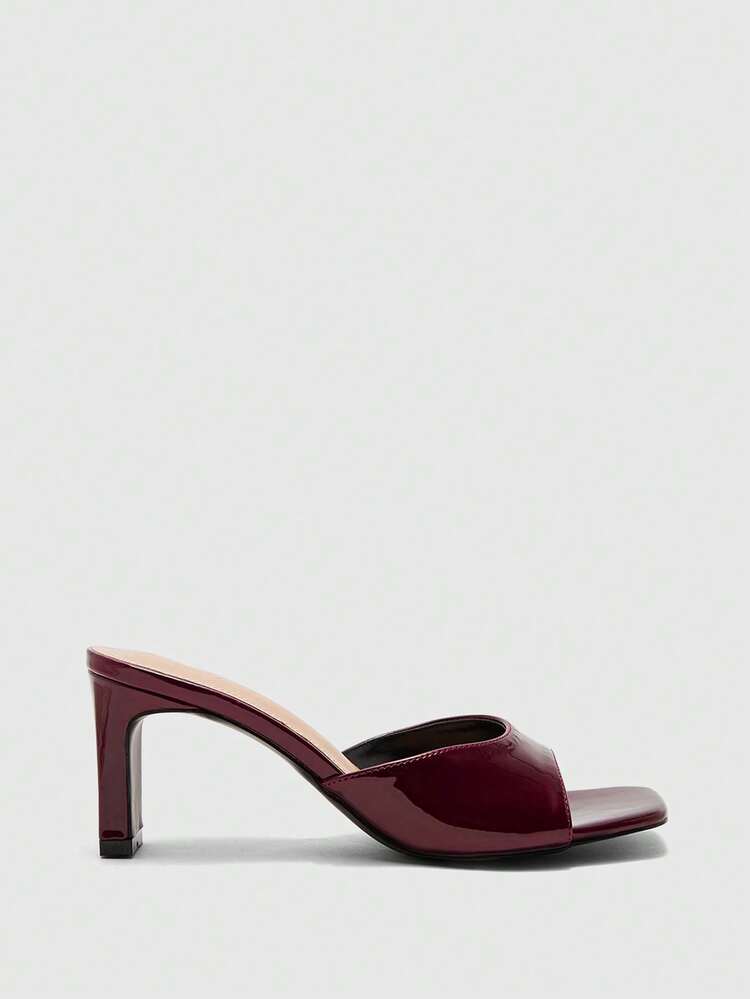 CUCCOO BIZCHIC Women Shoes Women's New European And American Simple Fashion French High Heel Color Scheme Cloth High Heel Thin Square Heel One Piece Slip-On Light, PU Fabric Versatile, Suitable For Commuting, Dating, Parties, Holidays And Weddings And Other Occasions, Is The Ideal Spring And Spring Break, Easter Shoes.