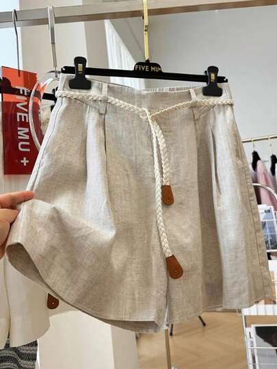 GlowEve Quần short nữ màu trơn, kiểu dáng thường ngày.