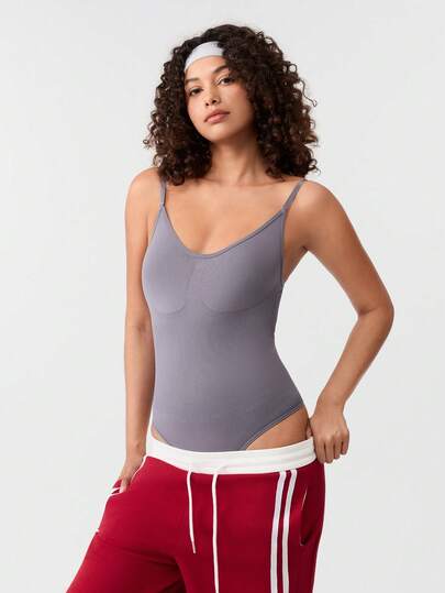 Loungeista 1pc Women Seamless Shapewear Bodysuit, Thong Bottom, Slimming Shaping Bodysuit, Tummy Control Bodysuit, Shapewear, Waist Trainerfor Summer