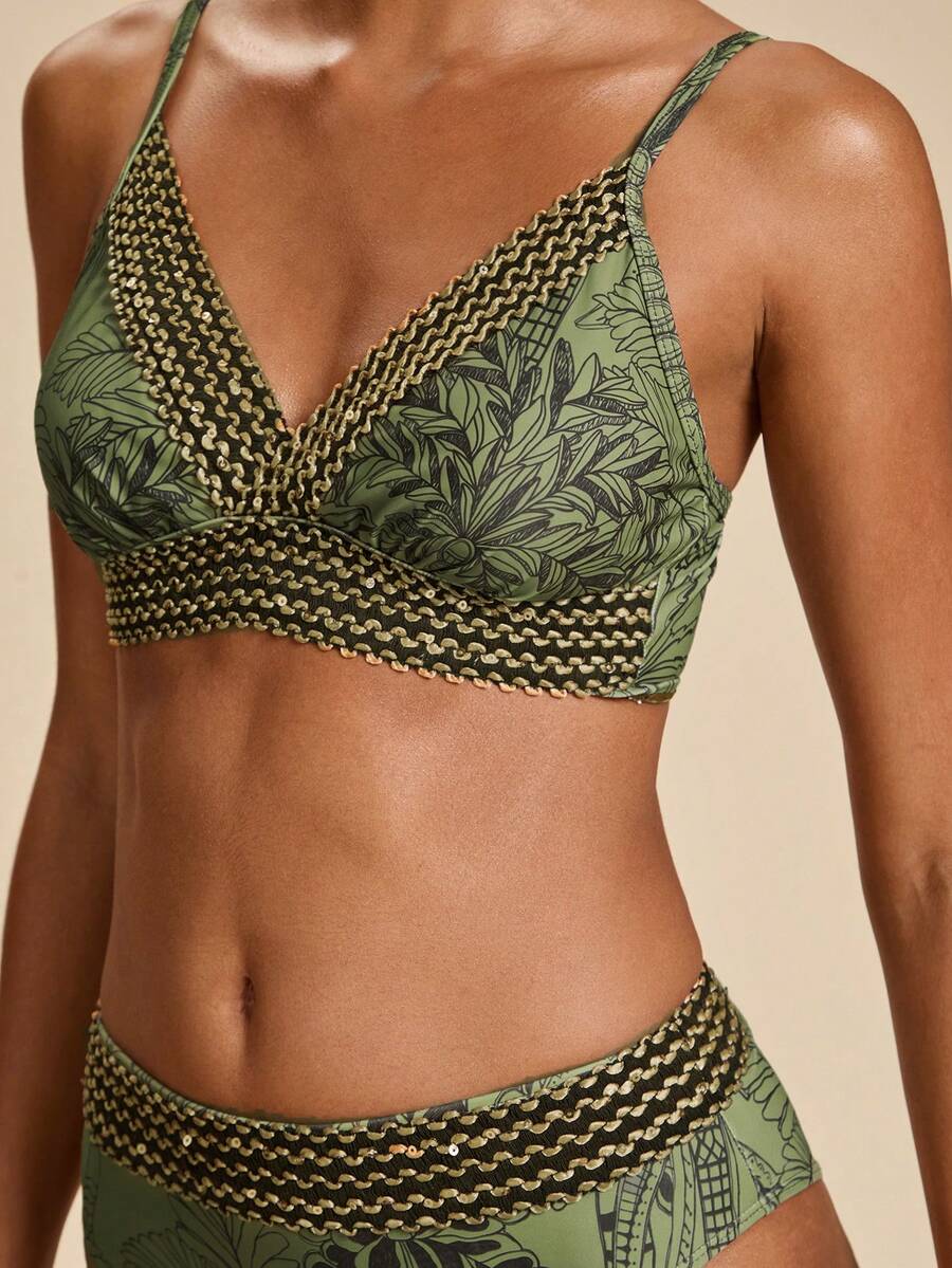 Travachic Bộ bikini in hoa dành cho nữ, thích hợp cho kỳ nghỉ hè ở bãi biển. - Nhiều màu - Xem 1